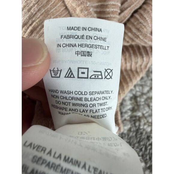 Madewell Size XXS Open Front Cardigan Sweater Beige Pocket Long Sleeve - Picture 7 of 8